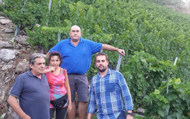 Luis Buitron, enólogo consultor, Eliseo González, viticultor y Bruno Lovelle 
